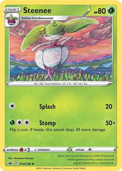 Near Mint 2021 Pokemon Steenee – Chilling Reign #014/198