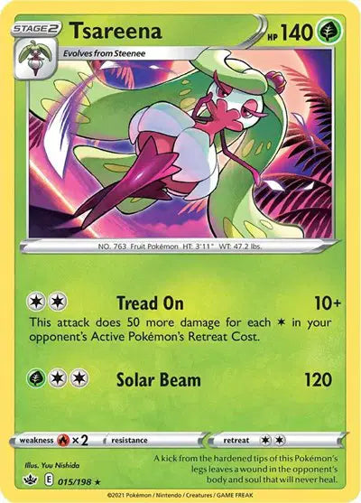 Near Mint 2021 Pokemon Tsareena – Chilling Reign #015/198