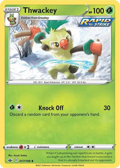 Near Mint 2021 Pokemon Thwackey – Chilling Reign #017/198