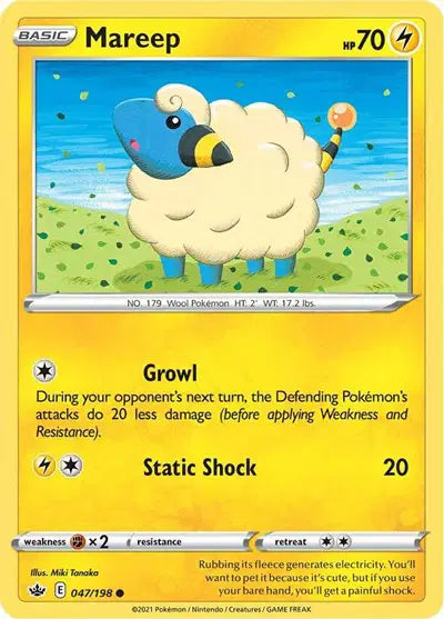 Near Mint 2021 Pokemon Mareep – Chilling Reign #047/198