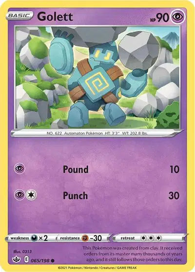 Near Mint 2021 Pokemon Golett – Chilling Reign #065/198