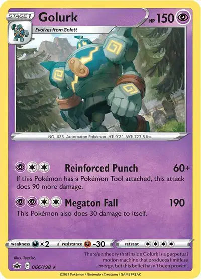 Near Mint 2021 Pokemon Golurk – Chilling Reign #066/198