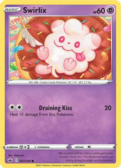 Near Mint 2021 Pokemon Swirlix – Chilling Reign #067/198