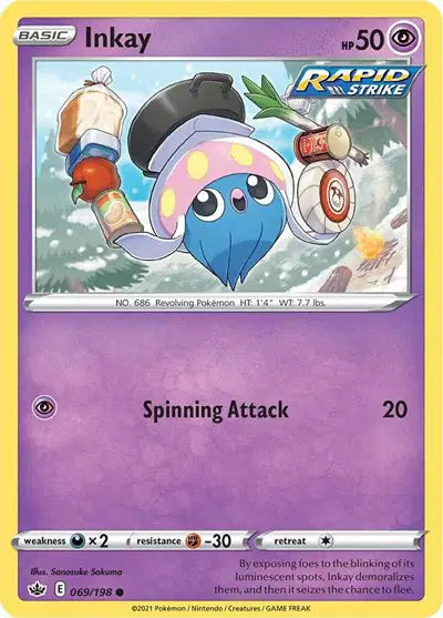 Near Mint 2021 Pokemon Inkay  – Chilling Reign #069/198