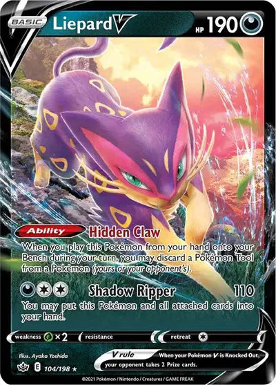Near Mint 2021 Pokemon Liepard V – Chilling Reign #104/198