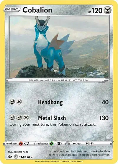 Near Mint 2021 Pokemon Cobalion Holofoil – Chilling Reign #114/198