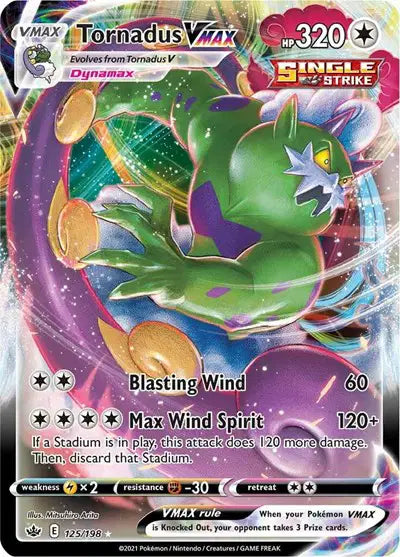 Near Mint 2021 Pokemon Tornadus VMAX – Chilling Reign #125/198