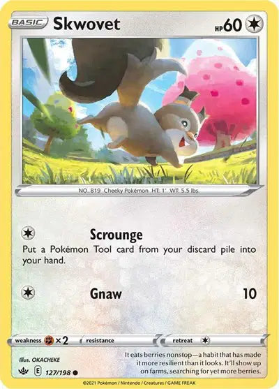 Near Mint 2021 Pokemon Skwovet – Chilling Reign #127/198