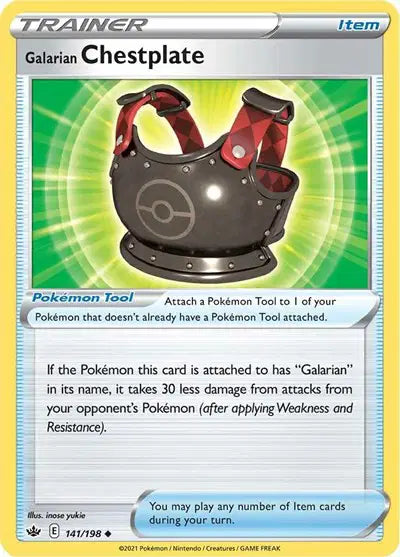 Near Mint 2021 Pokemon Galarian Chestplate – Chilling Reign #141/198