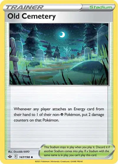 Near Mint 2021 Pokemon Old Cemetery –  Chilling Reign #147/198