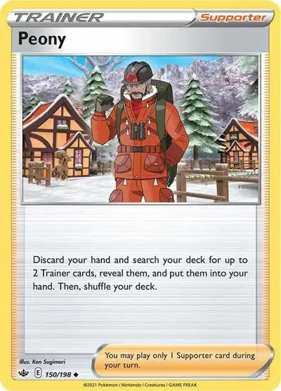 Near Mint 2021 Pokemon Peony –  Chilling Reign #150/198