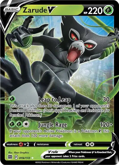 Near Mint 2025 Pokémon Zarude V Ultra Rare – Brilliant Stars #016/172