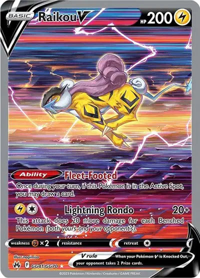 Near Mint 2023 Pokémon Raikou V Ultra Rare – Crown Zenith #GG41/GG70