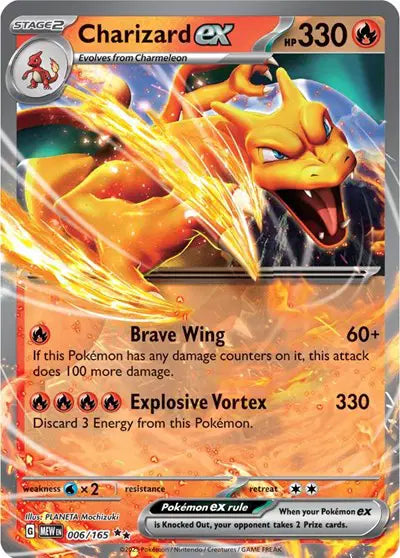 Near Mint 2023 Pokémon Charizard ex – 151 #006/165