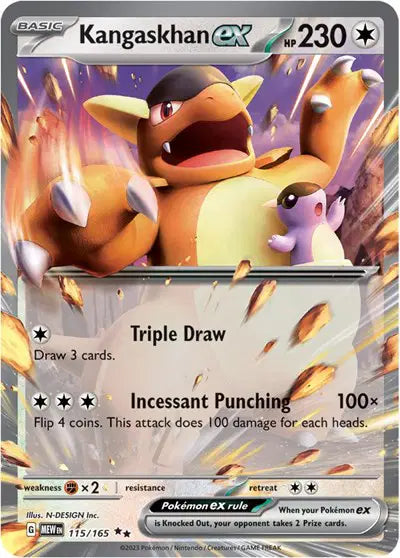Near Mint 2025 Pokémon Kangaskhan ex – 151 #115/165