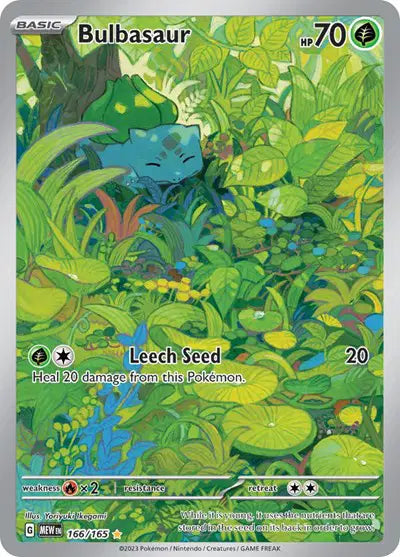 Near Mint 2023 Pokémon Bulbasaur Illustration Rare – 151 #166/165