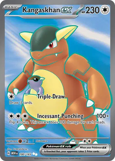 Near Mint Pokemon 2023 Kangaskhan ex Ultra Rare – 151 #190/165