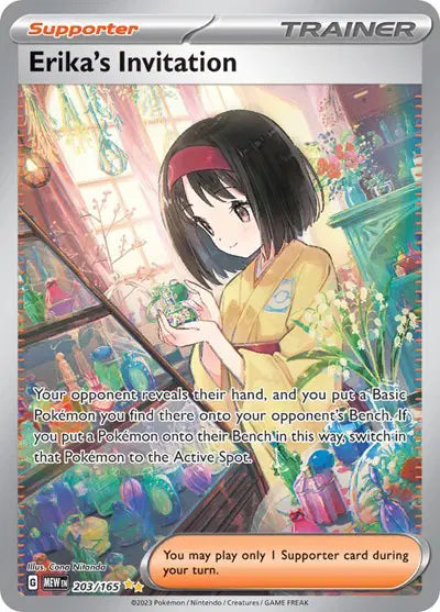 Near Mint 2023 Pokémon Erika's Invitation Special Illustration Rare – 151 #203/165