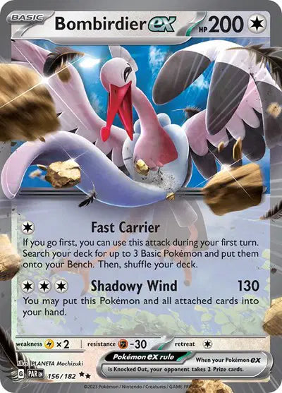 Near Mint 2023 Pokémon Bombirdier ex – Paradox Rift #156/182