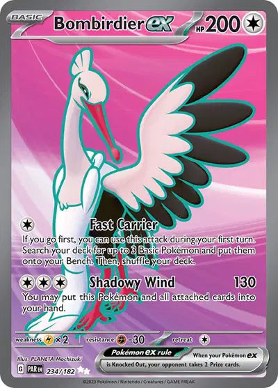 Near Mint 2023 Pokemon Bombirdier EX Ultra Rare  –  Paradox Rift #234/182