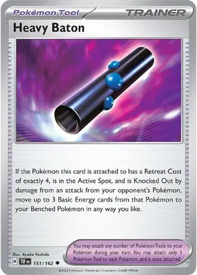 Near Mint 2024 Pokémon Heavy Baton – Temporal Forces #151/162 | Special Trainer Card