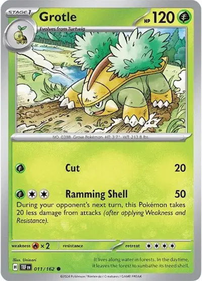 Near Mint 2024 Pokémon Grotle – Temporal Forces #011/162 | Stage 1 Grass-Type TCG Card
