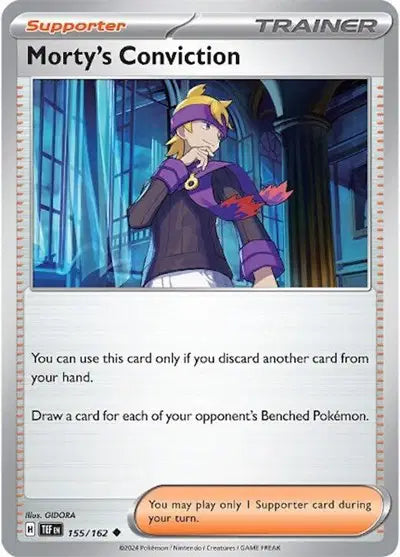 Near Mint 2024 Pokémon Morty's Conviction – Temporal Forces #155/162 | Special Trainer Card