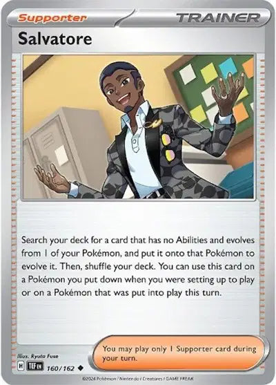 Near Mint 2024 Pokémon Salvatore – Temporal Forces #160/162 | Special Trainer Card