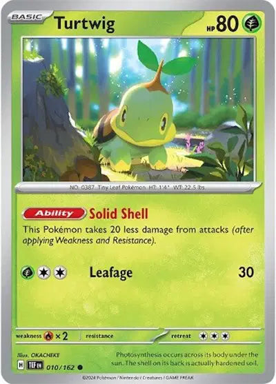 Near Mint 2024 Pokémon Turtwig – Temporal Forces #010/162 | Basic Grass-Type TCG Card