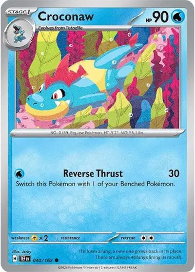 Near Mint 2024 Pokémon Croconaw – Temporal Forces #040/162 | Stage 1 Water-Type TCG Card