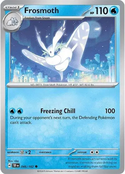 Near Mint 2024 Pokémon Frosmoth – Temporal Forces #046/162 | Ice-Type TCG Card