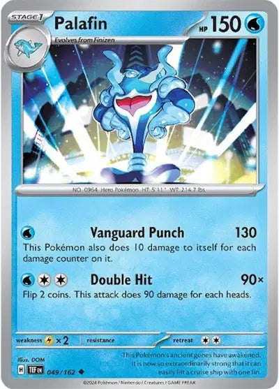 Near Mint 2024 Pokémon Palafin – Temporal Forces #049/162 | Water-Type TCG Card