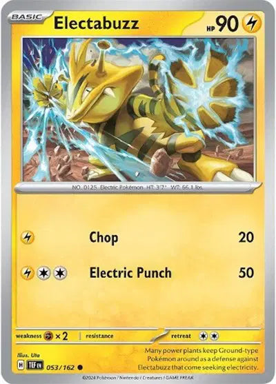 Near Mint 2024 Pokémon Electabuzz – Temporal Forces #053/162 | Basic Electric-Type TCG Card
