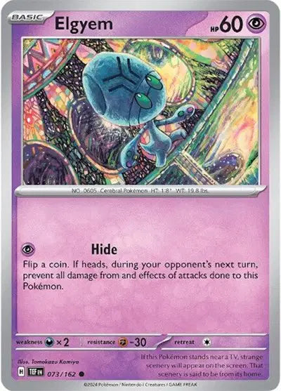 Near Mint 2024 Pokémon Elgyen – Temporal Forces #073/162 | Basic Psychic-Type TCG Card