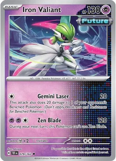 Near Mint 2024 Pokémon Iron Valiant – Temporal Forces #079/162 | Basic Psychic/Fighting-Type TCG Card