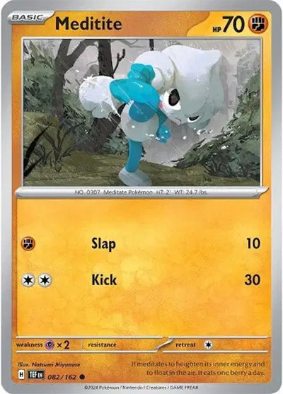 Near Mint 2024 Pokémon Meditite – Temporal Forces #082/162 | Basic Fighting-Type TCG Card
