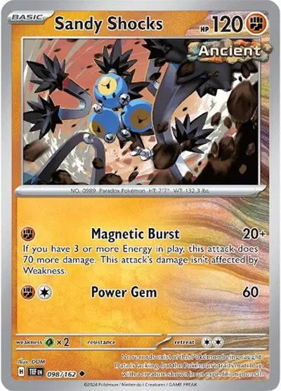 Near Mint 2024 Pokémon Sandy Shocks – Temporal Forces #098/162 | Basic Electric-Type TCG Card