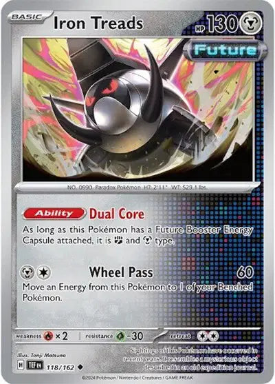 Near Mint 2024 Pokémon Iron Treads – Temporal Forces #118/162 | Basic Steel-Type TCG Card