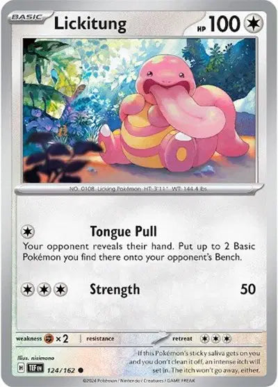 Near Mint 2024 Pokémon Lickitung – Temporal Forces #124/162 | Basic Normal-Type TCG Card