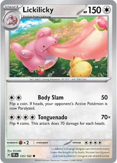 Near Mint 2024 Pokémon Lickilicky – Temporal Forces #125/162 | Stage 1 Normal-Type TCG Card