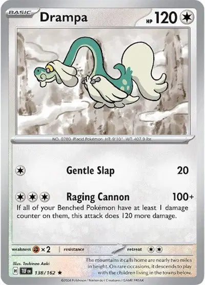 Near Mint 2024 Pokémon Drampa – Temporal Forces #138/162 | Stage 1 Colorless-Type TCG Card