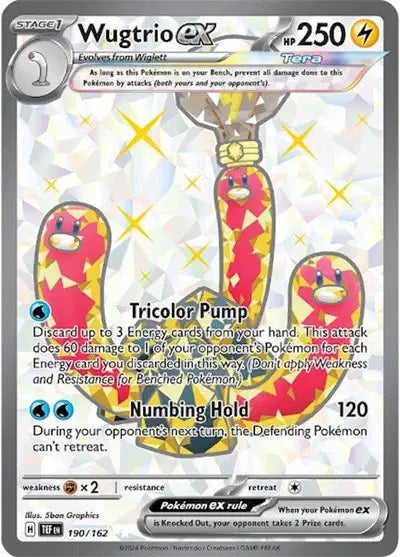 Near Mint 2024 Pokemon Wugtrio ex Ultra Rare  –  Temporal Forces #190/162