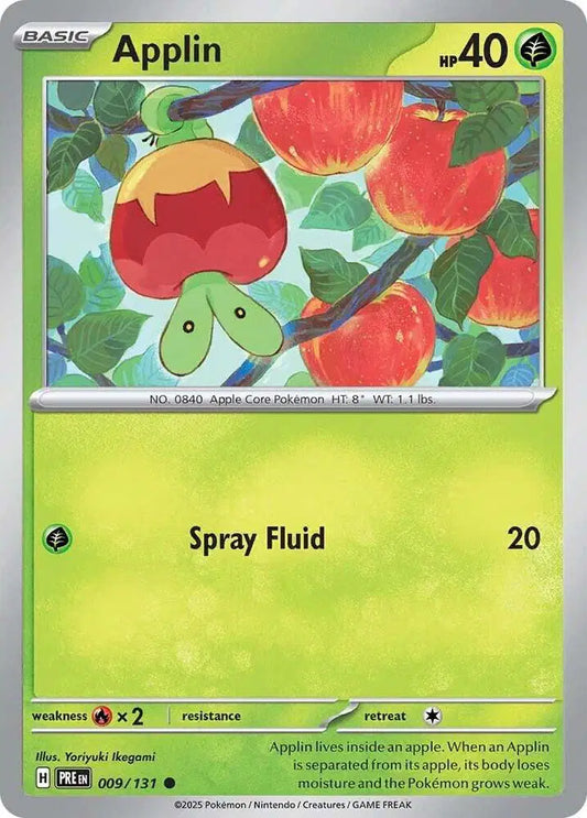 Near Mint 2025 Pokemon Applin - Prismatic Evolutions #009/131