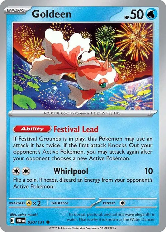Near Mint 2025 Pokemon Goldeen - Prismatic Evolutions #020/131
