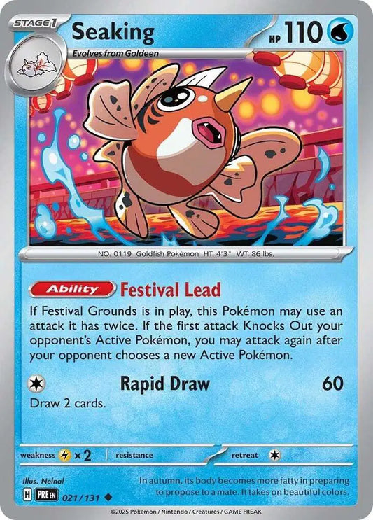 Near Mint 2025 Pokemon Seaking - Prismatic Evolutions #021/131
