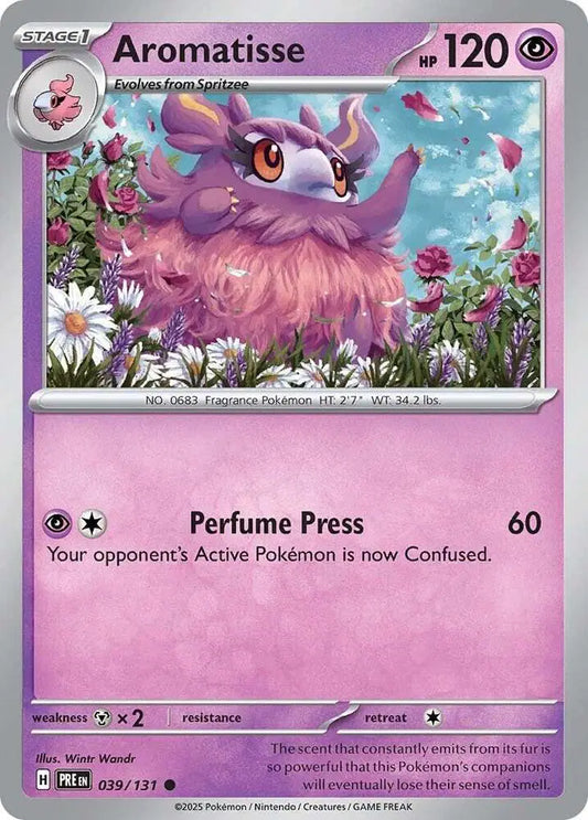 Near Mint 2025 Pokemon Aromatisse - Prismatic Evolutions #039/131