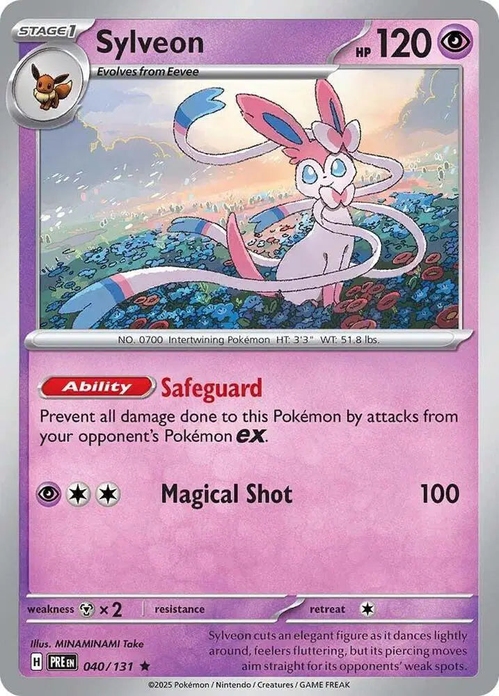 Near Mint 2025 Pokemon Sylveon Holofoil - Prismatic Evolutions #040/131