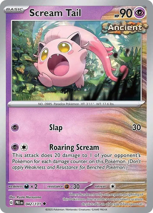 Near Mint 2025 Pokemon Scream Tail - Prismatic Evolutions #042/131