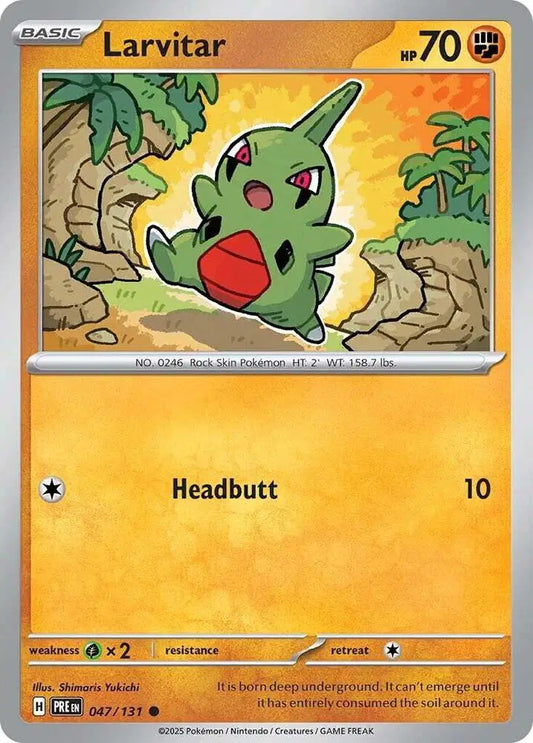 Near Mint 2025 Pokemon Larvitar - Prismatic Evolutions #047/131