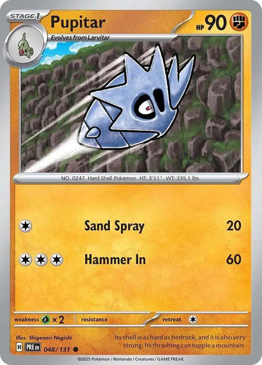 Near Mint 2025 Pokemon Pupitar - Prismatic Evolutions #048/131